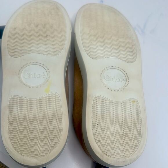 CHLOE PLATFORM Delicate PINK Leather TAN SUEDE LADIES SNEAKER 40 VGUC - Picture 14 of 15